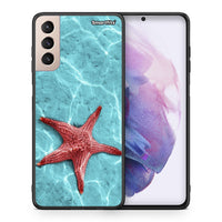 Thumbnail for Θήκη Samsung S21+ Red Starfish από τη Smartfits με σχέδιο στο πίσω μέρος και μαύρο περίβλημα | Samsung S21+ Red Starfish case with colorful back and black bezels