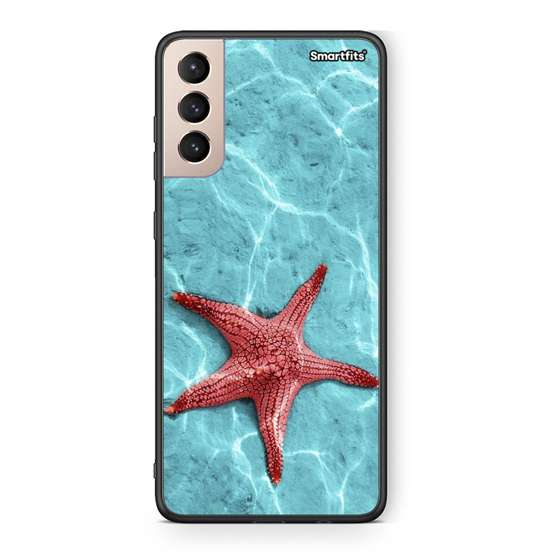 Samsung S21+ Red Starfish Θήκη από τη Smartfits με σχέδιο στο πίσω μέρος και μαύρο περίβλημα | Smartphone case with colorful back and black bezels by Smartfits