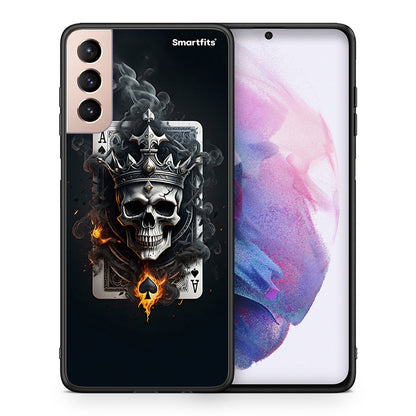 Θήκη Samsung S21+ Skull King Ace από τη Smartfits με σχέδιο στο πίσω μέρος και μαύρο περίβλημα | Samsung S21+ Skull King Ace case with colorful back and black bezels