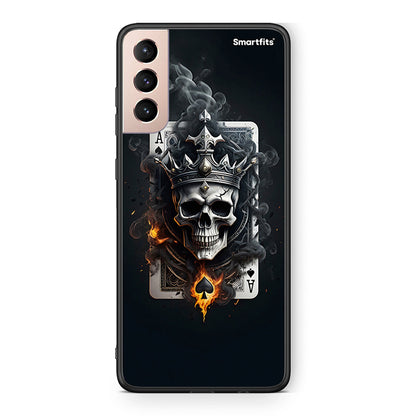 Samsung S21+ Skull King Ace θήκη από τη Smartfits με σχέδιο στο πίσω μέρος και μαύρο περίβλημα | Smartphone case with colorful back and black bezels by Smartfits