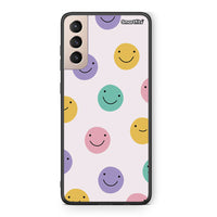Thumbnail for Samsung S21+ Smiley Faces θήκη από τη Smartfits με σχέδιο στο πίσω μέρος και μαύρο περίβλημα | Smartphone case with colorful back and black bezels by Smartfits