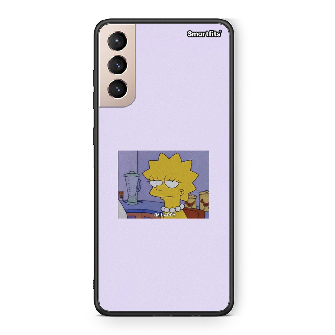 Samsung S21+ So Happy θήκη από τη Smartfits με σχέδιο στο πίσω μέρος και μαύρο περίβλημα | Smartphone case with colorful back and black bezels by Smartfits