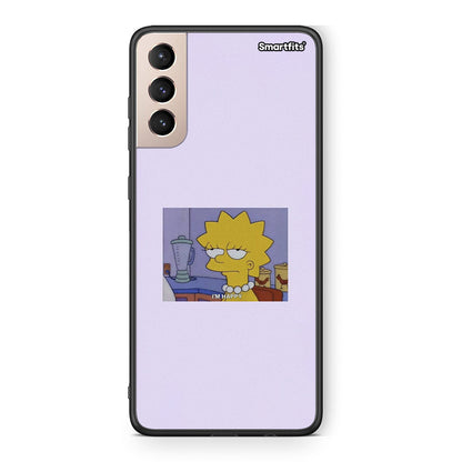 Samsung S21+ So Happy θήκη από τη Smartfits με σχέδιο στο πίσω μέρος και μαύρο περίβλημα | Smartphone case with colorful back and black bezels by Smartfits