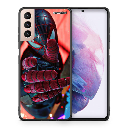 Θήκη Samsung S21+ Spider Hand από τη Smartfits με σχέδιο στο πίσω μέρος και μαύρο περίβλημα | Samsung S21+ Spider Hand case with colorful back and black bezels