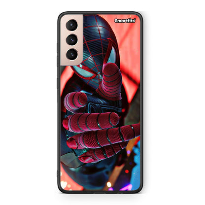 Samsung S21+ Spider Hand Θήκη από τη Smartfits με σχέδιο στο πίσω μέρος και μαύρο περίβλημα | Smartphone case with colorful back and black bezels by Smartfits
