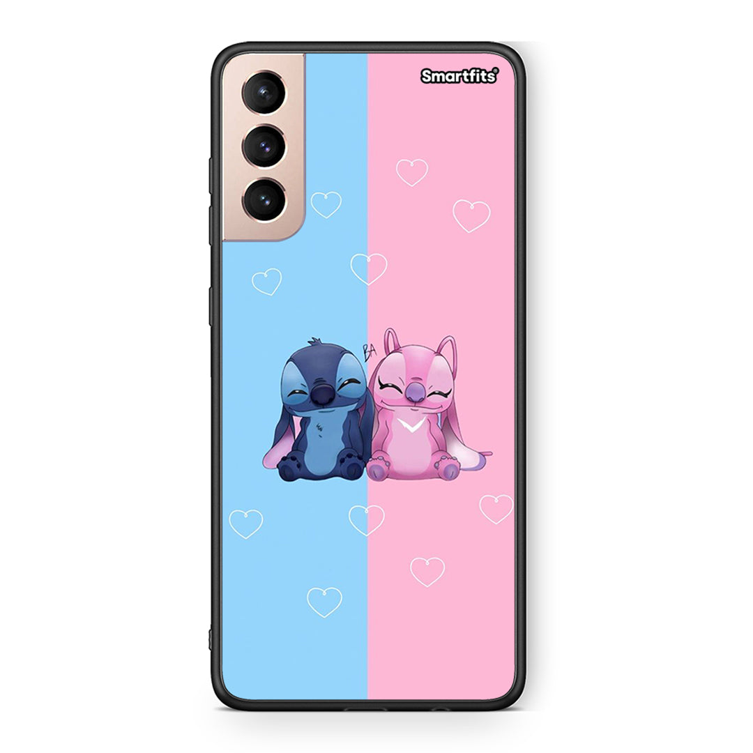 Samsung S21+ Stitch And Angel θήκη από τη Smartfits με σχέδιο στο πίσω μέρος και μαύρο περίβλημα | Smartphone case with colorful back and black bezels by Smartfits