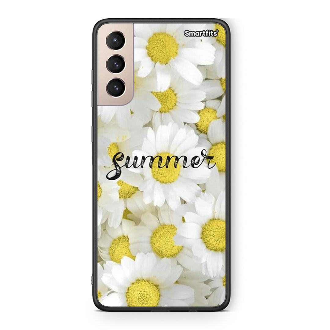 Samsung S21+ Summer Daisies Θήκη από τη Smartfits με σχέδιο στο πίσω μέρος και μαύρο περίβλημα | Smartphone case with colorful back and black bezels by Smartfits