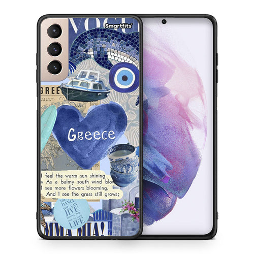 Θήκη Samsung S21+ Summer In Greece από τη Smartfits με σχέδιο στο πίσω μέρος και μαύρο περίβλημα | Samsung S21+ Summer In Greece case with colorful back and black bezels