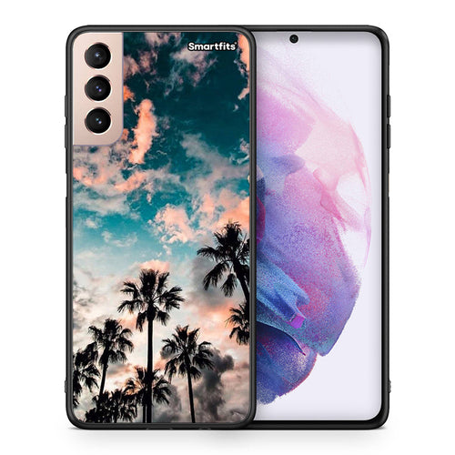 Θήκη Samsung S21+ Sky Summer από τη Smartfits με σχέδιο στο πίσω μέρος και μαύρο περίβλημα | Samsung S21+ Sky Summer case with colorful back and black bezels