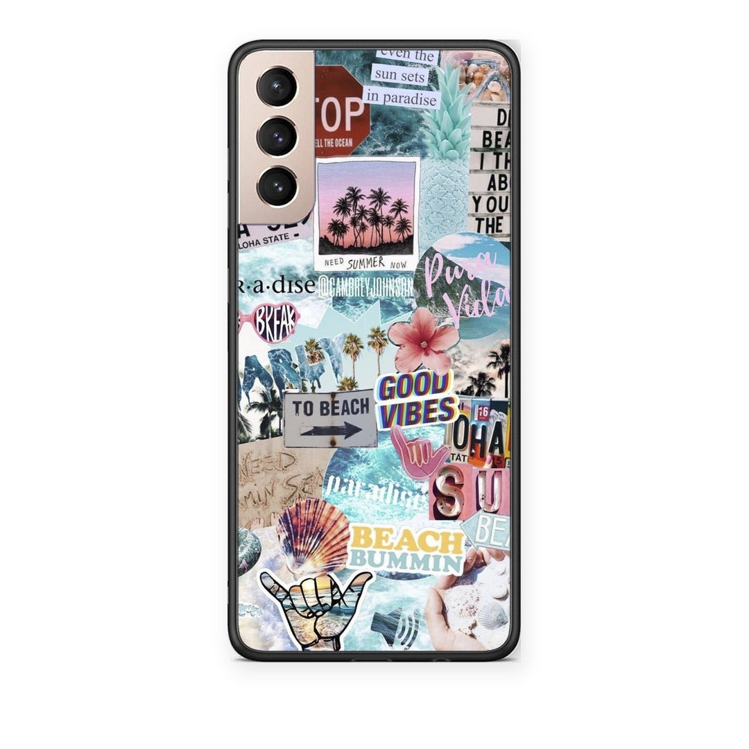 Θήκη Samsung Galaxy S21+ Summer Vibes από τη Smartfits με σχέδιο στο πίσω μέρος και μαύρο περίβλημα | Samsung Galaxy S21+ Summer Vibes case with colorful back and black bezels