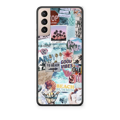 Θήκη Samsung Galaxy S21+ Summer Vibes από τη Smartfits με σχέδιο στο πίσω μέρος και μαύρο περίβλημα | Samsung Galaxy S21+ Summer Vibes case with colorful back and black bezels