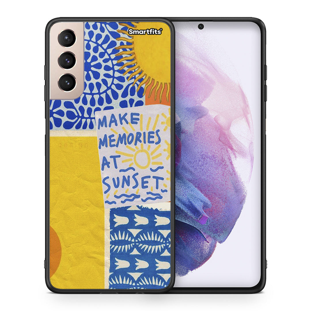 Θήκη Samsung S21+ Sunset Memories από τη Smartfits με σχέδιο στο πίσω μέρος και μαύρο περίβλημα | Samsung S21+ Sunset Memories case with colorful back and black bezels