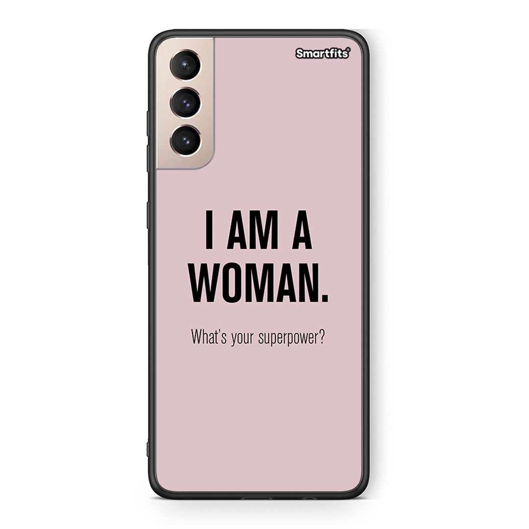 Samsung S21+ Superpower Woman θήκη από τη Smartfits με σχέδιο στο πίσω μέρος και μαύρο περίβλημα | Smartphone case with colorful back and black bezels by Smartfits