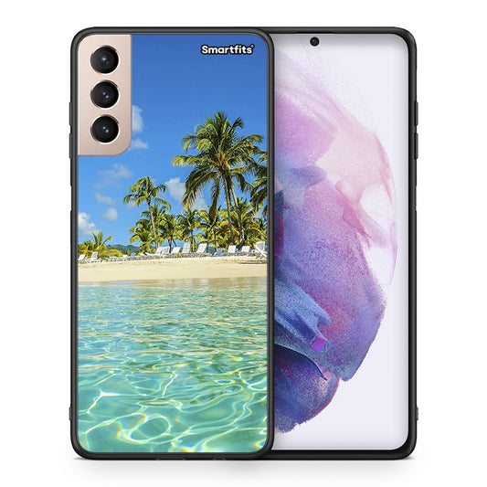Θήκη Samsung S21+ Tropical Vibes από τη Smartfits με σχέδιο στο πίσω μέρος και μαύρο περίβλημα | Samsung S21+ Tropical Vibes case with colorful back and black bezels