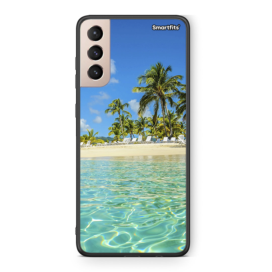 Samsung S21+ Tropical Vibes Θήκη από τη Smartfits με σχέδιο στο πίσω μέρος και μαύρο περίβλημα | Smartphone case with colorful back and black bezels by Smartfits