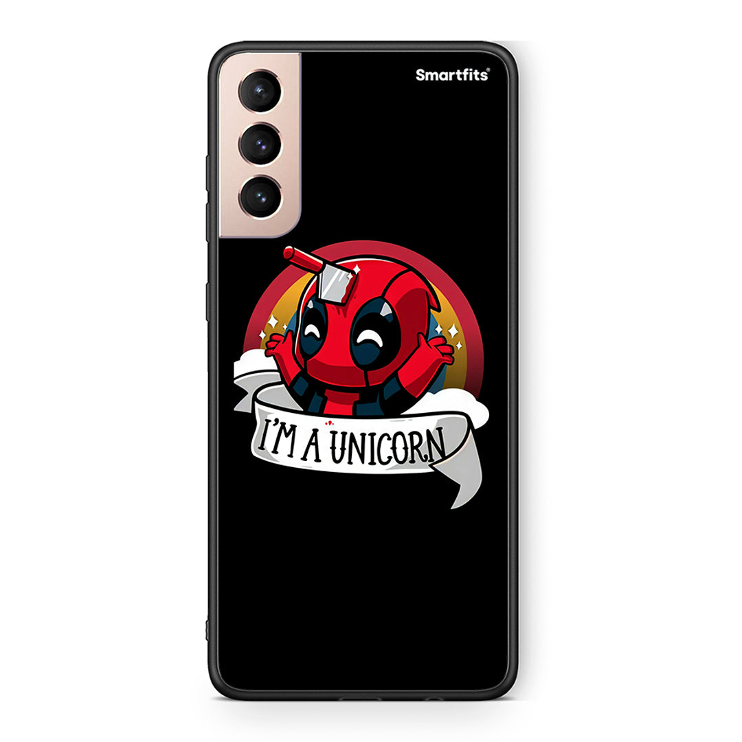 Samsung S21+ Unicorn Deadpool θήκη από τη Smartfits με σχέδιο στο πίσω μέρος και μαύρο περίβλημα | Smartphone case with colorful back and black bezels by Smartfits