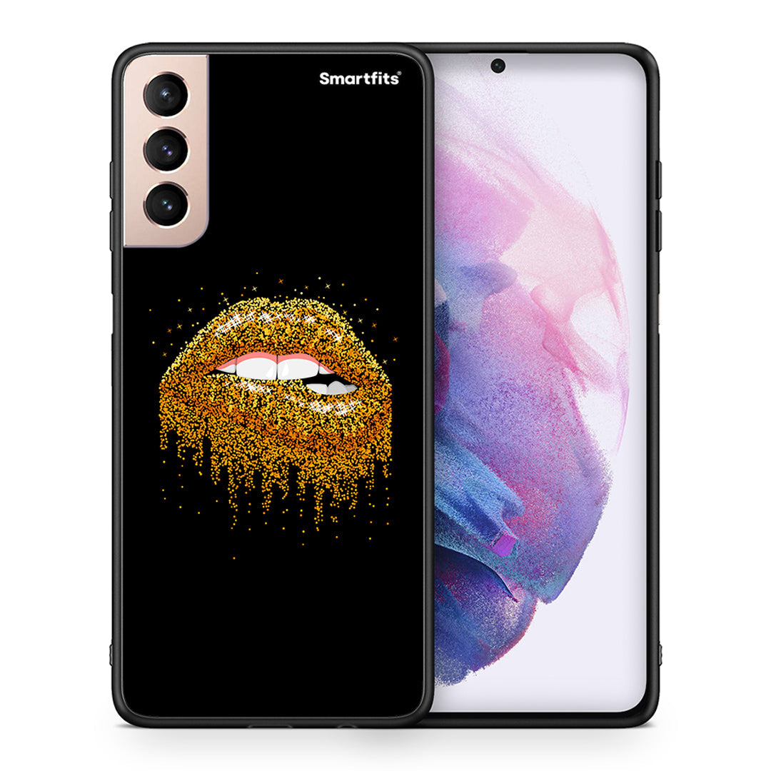 Θήκη Samsung S21+ Golden Valentine από τη Smartfits με σχέδιο στο πίσω μέρος και μαύρο περίβλημα | Samsung S21+ Golden Valentine case with colorful back and black bezels