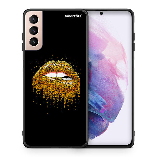 Θήκη Samsung S21+ Golden Valentine από τη Smartfits με σχέδιο στο πίσω μέρος και μαύρο περίβλημα | Samsung S21+ Golden Valentine case with colorful back and black bezels