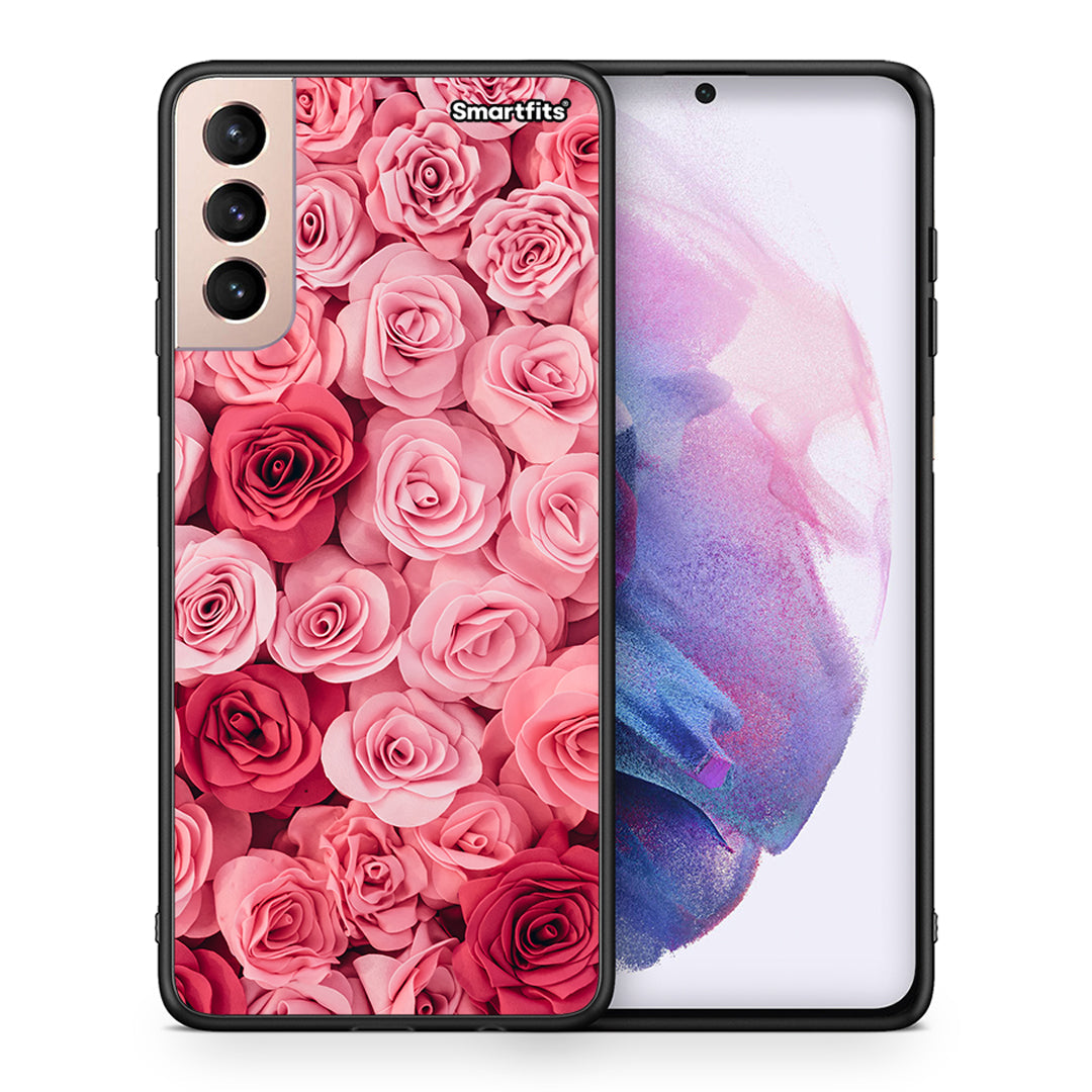 Θήκη Samsung S21+ RoseGarden Valentine από τη Smartfits με σχέδιο στο πίσω μέρος και μαύρο περίβλημα | Samsung S21+ RoseGarden Valentine case with colorful back and black bezels