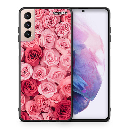 Θήκη Samsung S21+ RoseGarden Valentine από τη Smartfits με σχέδιο στο πίσω μέρος και μαύρο περίβλημα | Samsung S21+ RoseGarden Valentine case with colorful back and black bezels