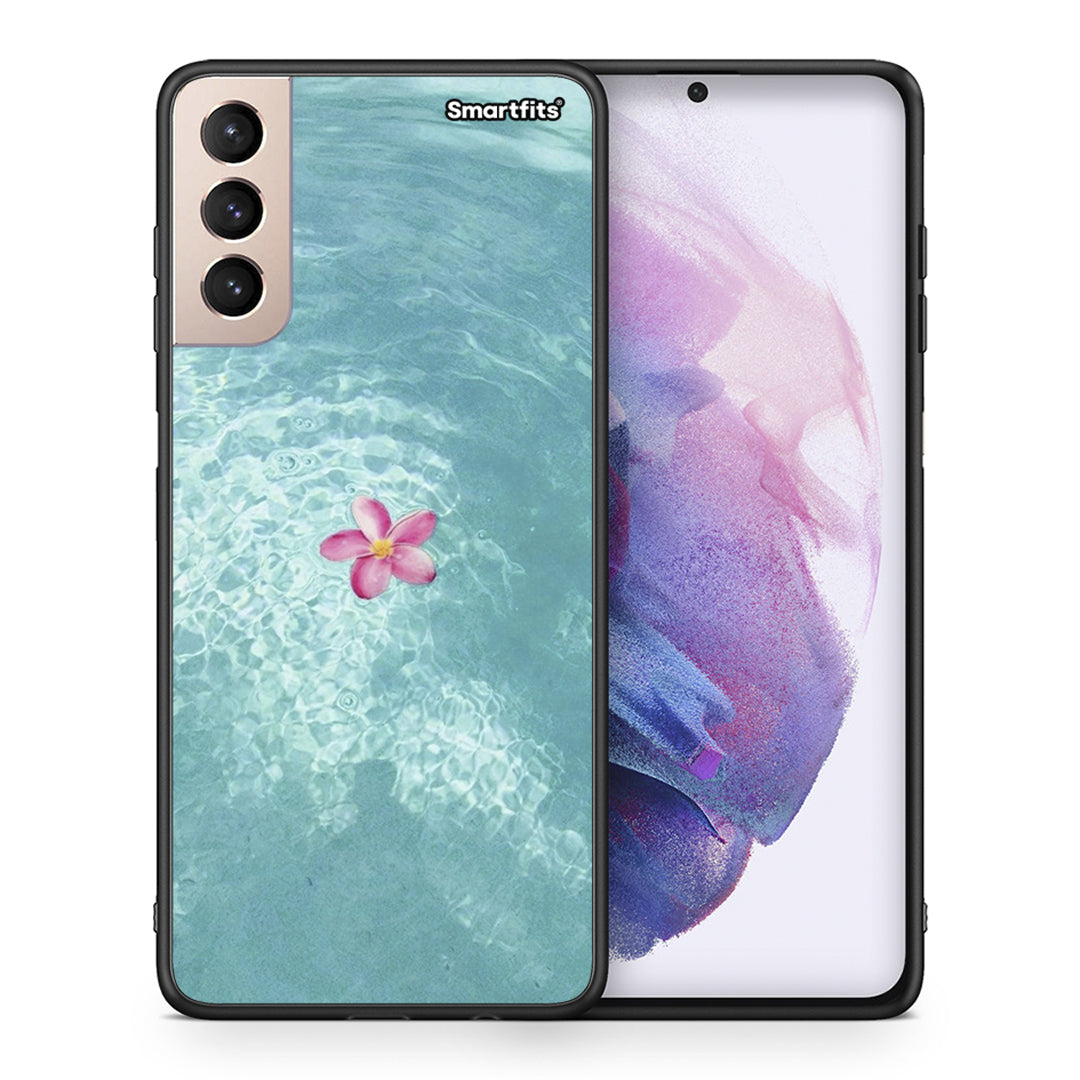 Θήκη Samsung S21+ Water Flower από τη Smartfits με σχέδιο στο πίσω μέρος και μαύρο περίβλημα | Samsung S21+ Water Flower case with colorful back and black bezels