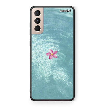 Samsung S21+ Water Flower Θήκη από τη Smartfits με σχέδιο στο πίσω μέρος και μαύρο περίβλημα | Smartphone case with colorful back and black bezels by Smartfits