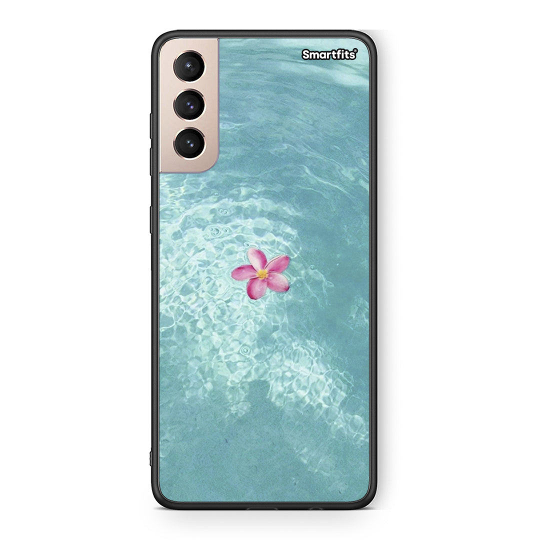 Samsung S21+ Water Flower Θήκη από τη Smartfits με σχέδιο στο πίσω μέρος και μαύρο περίβλημα | Smartphone case with colorful back and black bezels by Smartfits