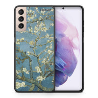 Thumbnail for Θήκη Samsung S21+ White Blossoms από τη Smartfits με σχέδιο στο πίσω μέρος και μαύρο περίβλημα | Samsung S21+ White Blossoms case with colorful back and black bezels