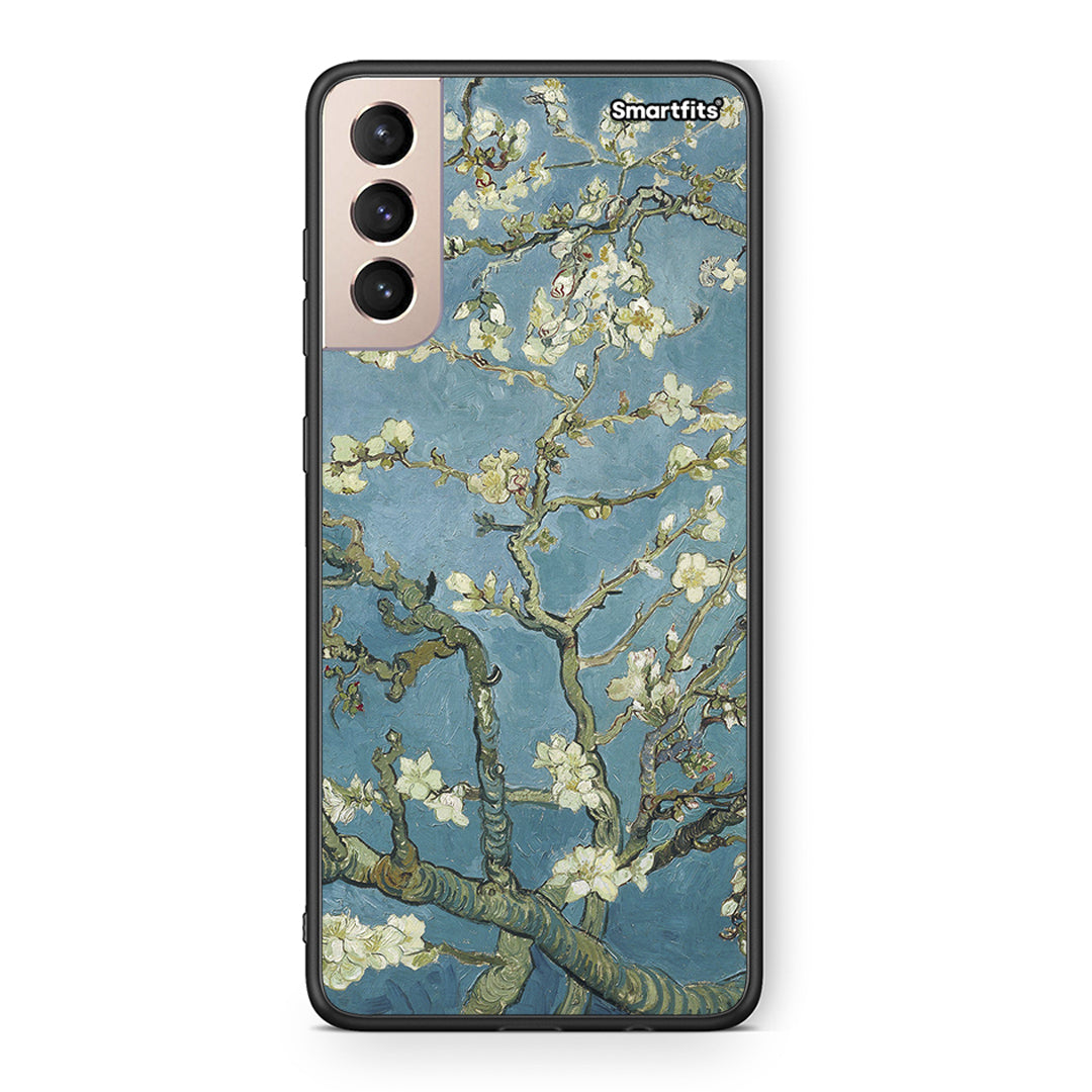 Samsung S21+ White Blossoms θήκη από τη Smartfits με σχέδιο στο πίσω μέρος και μαύρο περίβλημα | Smartphone case with colorful back and black bezels by Smartfits