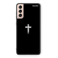 Thumbnail for Samsung S21+ White Cross θήκη από τη Smartfits με σχέδιο στο πίσω μέρος και μαύρο περίβλημα | Smartphone case with colorful back and black bezels by Smartfits