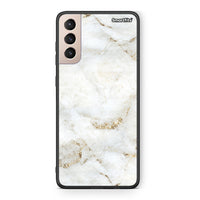 Thumbnail for Samsung S21+ White Gold Marble θήκη από τη Smartfits με σχέδιο στο πίσω μέρος και μαύρο περίβλημα | Smartphone case with colorful back and black bezels by Smartfits