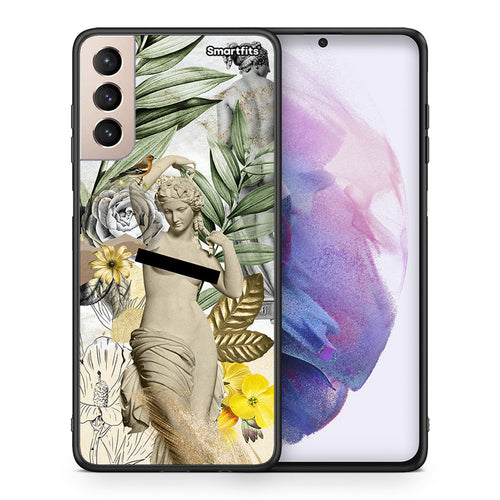 Θήκη Samsung S21+ Woman Statue από τη Smartfits με σχέδιο στο πίσω μέρος και μαύρο περίβλημα | Samsung S21+ Woman Statue case with colorful back and black bezels