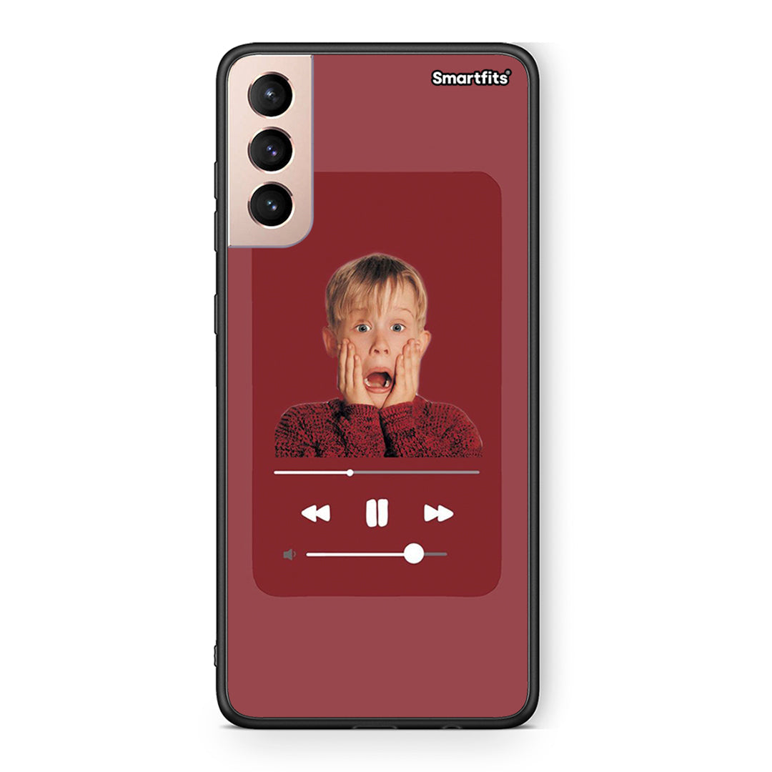 Samsung S21+ Xmas Alone Music θήκη από τη Smartfits με σχέδιο στο πίσω μέρος και μαύρο περίβλημα | Smartphone case with colorful back and black bezels by Smartfits