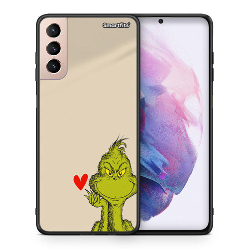 Θήκη Samsung S21+ Xmas Grinch από τη Smartfits με σχέδιο στο πίσω μέρος και μαύρο περίβλημα | Samsung S21+ Xmas Grinch case with colorful back and black bezels