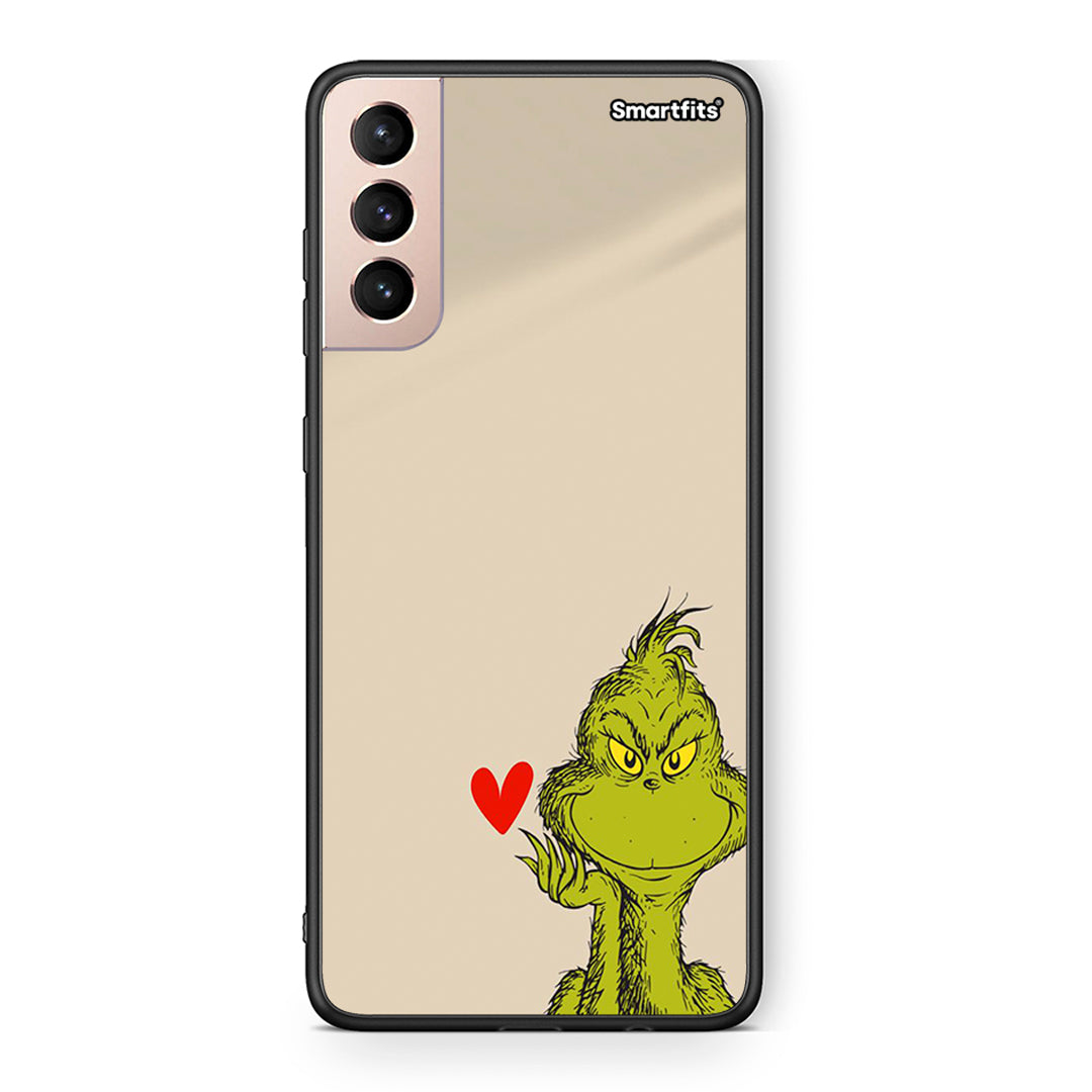 Samsung S21+ Xmas Grinch θήκη από τη Smartfits με σχέδιο στο πίσω μέρος και μαύρο περίβλημα | Smartphone case with colorful back and black bezels by Smartfits