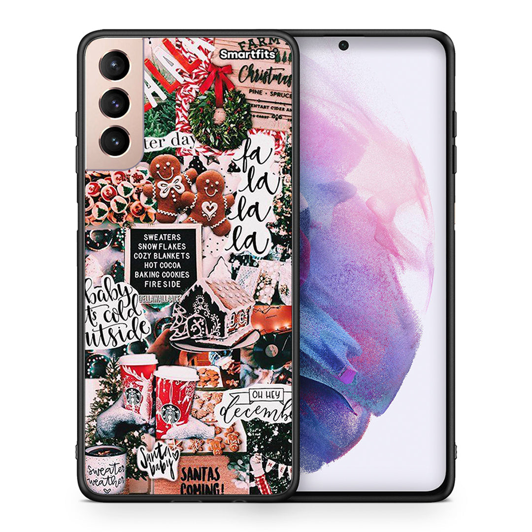 Θήκη Samsung S21+ Xmas Habbits από τη Smartfits με σχέδιο στο πίσω μέρος και μαύρο περίβλημα | Samsung S21+ Xmas Habbits case with colorful back and black bezels