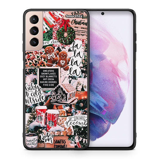 Θήκη Samsung S21+ Xmas Habbits από τη Smartfits με σχέδιο στο πίσω μέρος και μαύρο περίβλημα | Samsung S21+ Xmas Habbits case with colorful back and black bezels