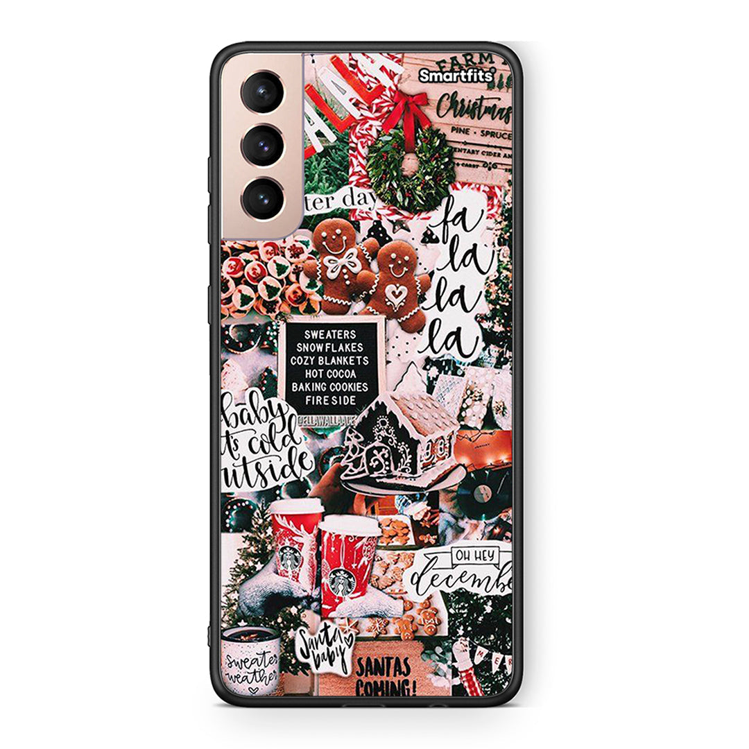 Samsung S21+ Xmas Habbits θήκη από τη Smartfits με σχέδιο στο πίσω μέρος και μαύρο περίβλημα | Smartphone case with colorful back and black bezels by Smartfits