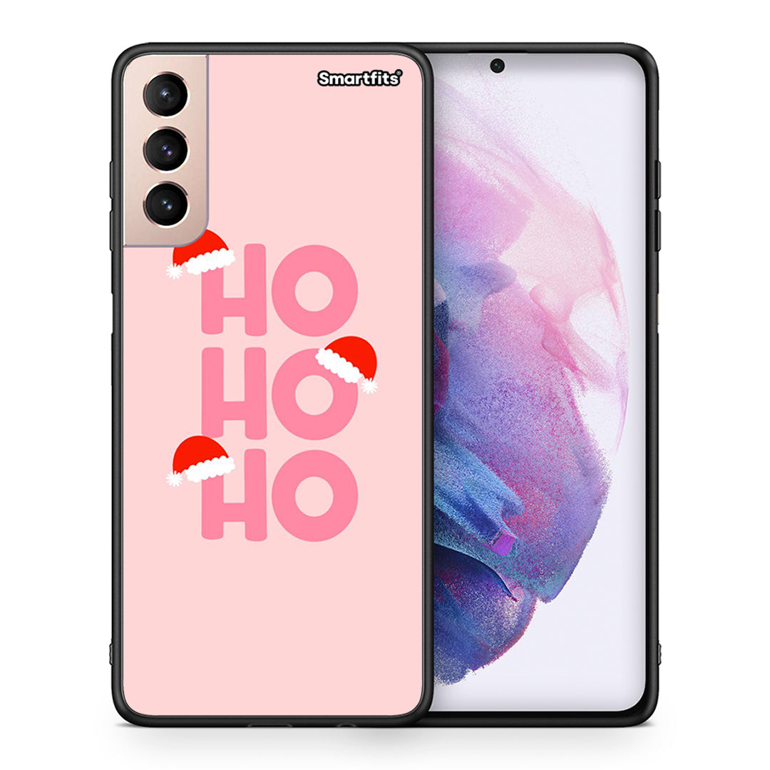 Θήκη Samsung S21+ Xmas Ho Ho Ho από τη Smartfits με σχέδιο στο πίσω μέρος και μαύρο περίβλημα | Samsung S21+ Xmas Ho Ho Ho case with colorful back and black bezels