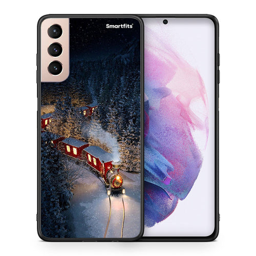 Θήκη Samsung S21+ Xmas Train από τη Smartfits με σχέδιο στο πίσω μέρος και μαύρο περίβλημα | Samsung S21+ Xmas Train case with colorful back and black bezels