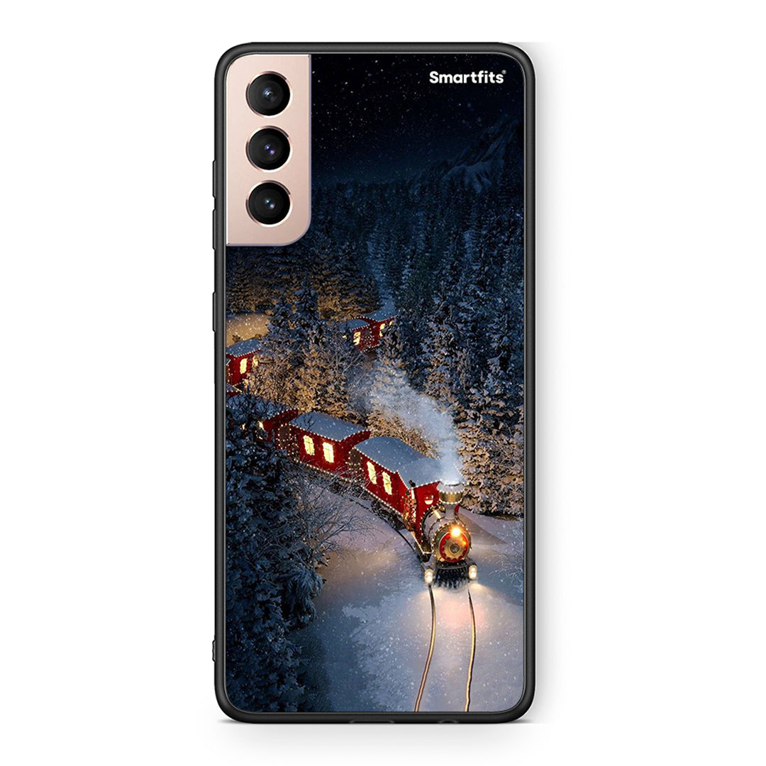 Samsung S21+ Xmas Train θήκη από τη Smartfits με σχέδιο στο πίσω μέρος και μαύρο περίβλημα | Smartphone case with colorful back and black bezels by Smartfits