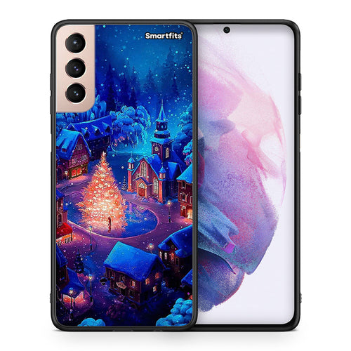 Θήκη Samsung S21+ Xmas Village από τη Smartfits με σχέδιο στο πίσω μέρος και μαύρο περίβλημα | Samsung S21+ Xmas Village case with colorful back and black bezels