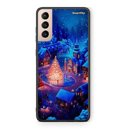 Samsung S21+ Xmas Village θήκη από τη Smartfits με σχέδιο στο πίσω μέρος και μαύρο περίβλημα | Smartphone case with colorful back and black bezels by Smartfits