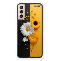 Thumbnail for Samsung S21+ Yellow Daisies θήκη από τη Smartfits με σχέδιο στο πίσω μέρος και μαύρο περίβλημα | Smartphone case with colorful back and black bezels by Smartfits