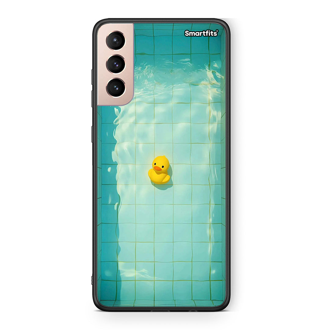 Samsung S21+ Yellow Duck θήκη από τη Smartfits με σχέδιο στο πίσω μέρος και μαύρο περίβλημα | Smartphone case with colorful back and black bezels by Smartfits