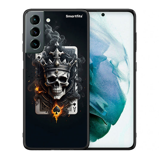 Θήκη Samsung S21 Skull King Ace από τη Smartfits με σχέδιο στο πίσω μέρος και μαύρο περίβλημα | Samsung S21 Skull King Ace case with colorful back and black bezels