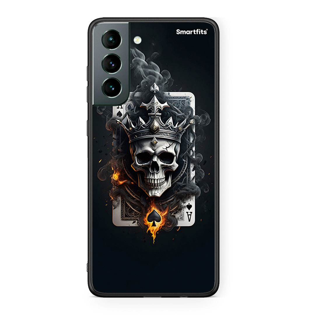 Samsung S21 Skull King Ace θήκη από τη Smartfits με σχέδιο στο πίσω μέρος και μαύρο περίβλημα | Smartphone case with colorful back and black bezels by Smartfits