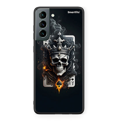 Samsung S21 Skull King Ace θήκη από τη Smartfits με σχέδιο στο πίσω μέρος και μαύρο περίβλημα | Smartphone case with colorful back and black bezels by Smartfits