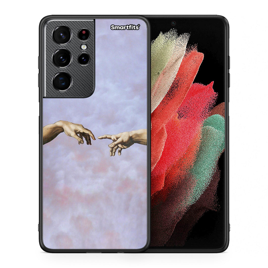 Θήκη Samsung S21 Ultra Adam Hand από τη Smartfits με σχέδιο στο πίσω μέρος και μαύρο περίβλημα | Samsung S21 Ultra Adam Hand case with colorful back and black bezels
