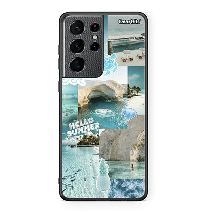 Samsung S21 Ultra Aesthetic Summer Θήκη από τη Smartfits με σχέδιο στο πίσω μέρος και μαύρο περίβλημα | Smartphone case with colorful back and black bezels by Smartfits